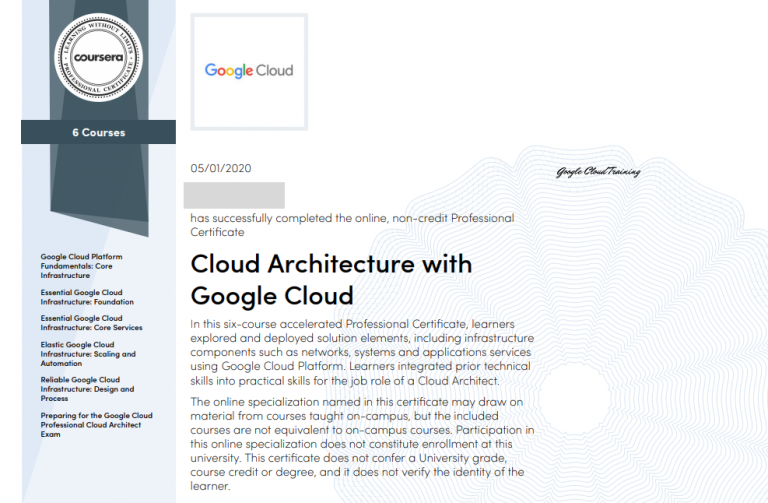 gcp training4 768x503 - Google 免費培訓優惠與 Coursera 課程心得分享：Cloud Architecture with Google Cloud 專業證書