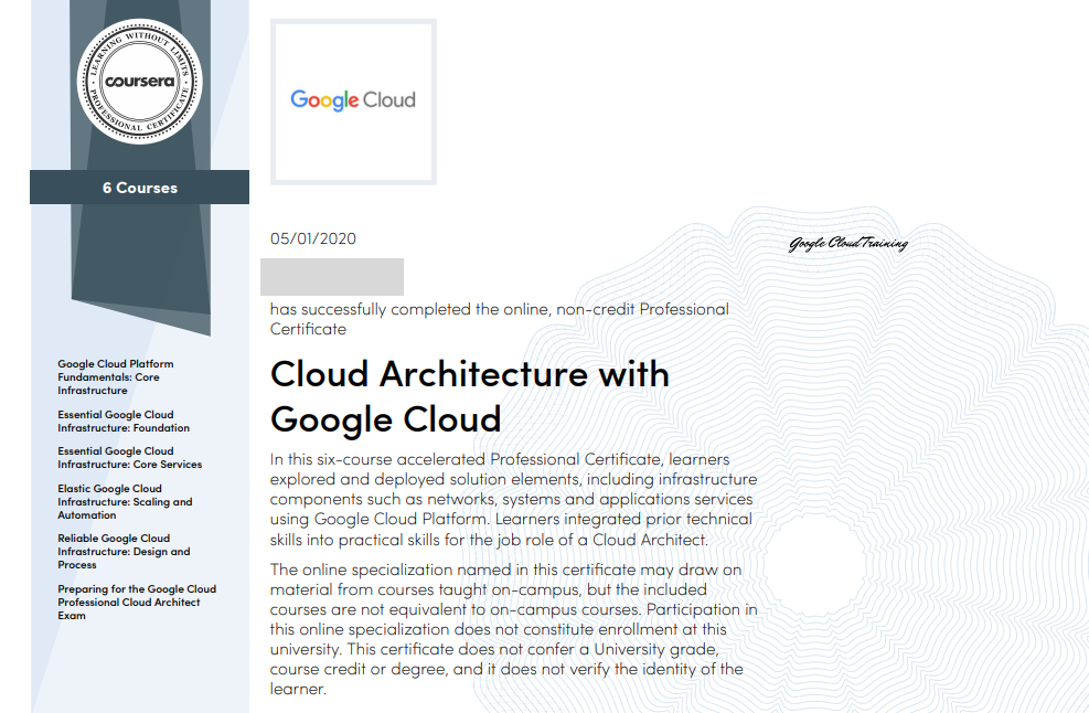 gcp training4 - Google 免費培訓優惠與 Coursera 課程心得分享：Cloud Architecture with Google Cloud 專業證書